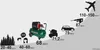 A diagram showing noise levels of various items, including a compressor, compared to natural sounds and machinery. Produktbild-Vorschau