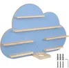 tectake® Wandregal Wolkenoptik, 6 Regalböden, massiv Holz, Produktbild-Vorschau 1