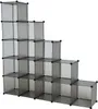 A modular storage unit arranged in a tiered, staircase-like structure. Produktbild-Vorschau