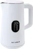 A white electric kettle with a digital display showing temperature and drink settings. Produktbild-Vorschau
