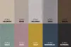A grid of fabric swatches in various colors, each labeled with the brand 'SORO' and a color name. Produktbild-Vorschau