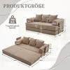 A size chart and diagram of a sofa bed, showing dimensions and weight capacity. Produktbild-Vorschau