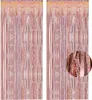 Lametta Vorhang 2 x 1 m, rosegold glitzernd, holographisch Produktbild-Vorschau 1
