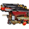A close-up view of a complex Lego construction, likely a vehicle or building, with intricate details and multiple colors. Produktbild-Vorschau