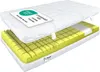 A cross-section of a mattress showing its internal layers, including foam padding and a cover. There's a label on the top layer with 'Oeko-Tex Standard 100' certification and a smaller 'Tencel' logo near the bottom. Produktbild-Vorschau