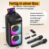 JYX Tragbarer Bluetooth-Speaker mit 2 Funkmikrofonen, Produktbild-Vorschau 2