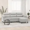 vidaXL 3-Sitzer-Sofa mit Hocker Hellgrau 180 cm Produktbild-Vorschau 2