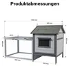 Wiltec Hasenstall hellgrau 1460 x 750 x 830 mm mit Produktbild-Vorschau 3