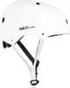 A white helmet with straps is shown against a white background. Produktbild-Vorschau