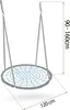 A diagram of a round swing with dimensions indicated. Podgląd zdjęcia produktu