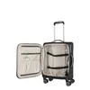 An open black trolley suitcase with a white background. Produktbild-Vorschau