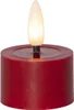 A close-up studio shot of a single red LED candle with a flickering flame. Produktbild-Vorschau