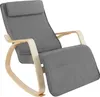 A gray rocking chair with wooden armrests and base, shown against a white background. Náhled obrázku produktu