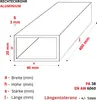 Aluminiumprofil 40x20x3 mm 40 cm Rechteckrohr Aluminium + Produktbild-Vorschau 2