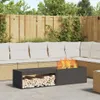 vidaXL Braciere nero, 160 x 45 x 35 cm, acciaio resistente Anteprima dell’immagine prodotto 2