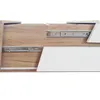 Close-up view of drawer slides and wooden textured panels of a piece of furniture. Náhľad obrázku produktu