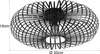 A black ceiling light fixture with a cage-like design. Voir les images du produit