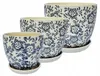 Mattweisser Keramikblumentopf Mit Blumengravur, Durchmesser Produktbild-Vorschau 5