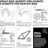 An instructional diagram showing 5 steps for painting a bicycle frame. Produktbild-Vorschau