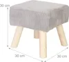 Relaxdays Hocker Cord, Holzbeine, gepolstert, HBT: 30x30x30 Produktbild-Vorschau 4