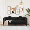 vidaXL Sofa mit Kissen 3-Sitzer Schwarz Samt Produktbild-Vorschau 3