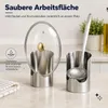 Edelstahl‑Topfdeckelhalter 2‑er Set, multifunktionaler Produktbild-Vorschau 3
