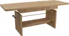 A light brown wooden extendable coffee table with a shelf underneath and a crank on the side. Produktbild-Vorschau