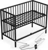 Beistellbett 60x120 cm mit Umbauseite & Rollen -BLACK Produktbild-Vorschau 1