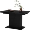 A black dining table with two bowls and a vase with branches on it, set against a white background. Podgląd zdjęcia produktu