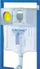 A close-up view of a Grohe concealed cistern frame and flush valve assembly, with a yellow component visible within a housing. Anteprima dell’immagine prodotto
