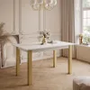 Ausziehbarer Tisch ARTON GOLD 140 cm, Weiß Produktbild-Vorschau 2