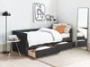 BELIANI Łóżko dzienne czarne welurowe 90 x 200 cm leżanka Podgląd zdjęcia produktu 2