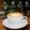 6 Stück Cappuccino Tassen Set 200 ml, Weiß Kaffeetassen mit Produktbild-Vorschau 2