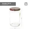 A clear studio shot of a glass jar with a checkered lid. Podgląd zdjęcia produktu