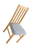 A wooden chair with a gray upholstered seat, shown against a white background. Voir les images du produit