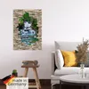 ARTland Poster Tiefen Wald Wasserfall Stein Mauer Blick Produktbild-Vorschau 5