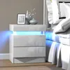 Nachttisch mit LED-Beleuchtung 52cm hoch mit 2 Schubladen 1 Produktbild-Vorschau 2