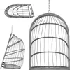 Three views of a gray hanging chair. Produktbild-Vorschau