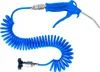 A blue coiled hose connected to a blue air duster gun, with a silver nozzle and connectors. Anteprima dell’immagine prodotto