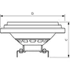 A technical drawing of a light fixture with dimensions labeled. Náhled obrázku produktu