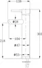 Technical drawing of a faucet with dimensions. Anteprima dell’immagine prodotto