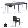 Cortanze - set Tafel en Stoelen, Antraciet Zwart, Productafbeelding-voorbeeld 3