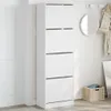 vidaXL Schuhschrank mit 4 Klappen Weiß 60x34x187,5 cm Produktbild-Vorschau 2
