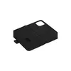 A black flip-style phone case for an iPhone 12/12 Pro is shown open on a white background. Anteprima dell’immagine prodotto
