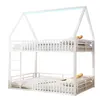A white bunk bed with a house-shaped frame and LED lights. Produktbild-Vorschau