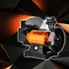 A Kraft&Dele KD569 Doppeltellerschleifer 1,8kW 200mm bench grinder is displayed against a dark, abstract background with orange accents. Voir les images du produit