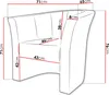 A diagram showing the dimensions of an armchair. Produktbild-Vorschau