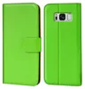 A product shot of a green flip case for a Samsung Galaxy S8, shown open and closed. Produktbild-Vorschau