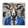 DEQOART Hybrid Leinwand Bild 30x30 cm 'Ziege im Anzug' Produktbild-Vorschau 2