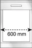 A diagram of a waste bin with a measurement indicating its width. Produktbild-Vorschau